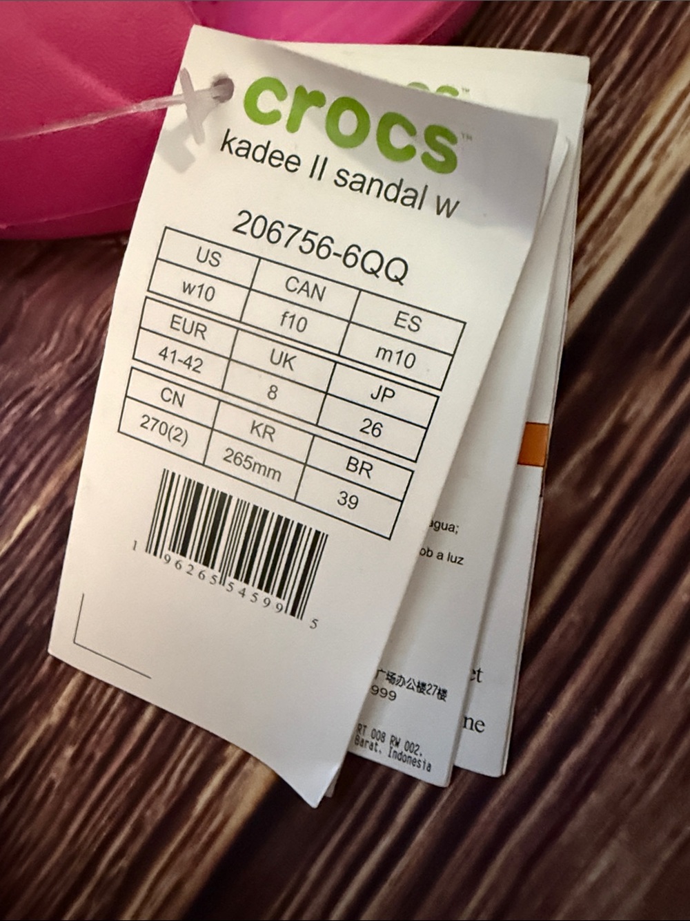 Crocs Womens Pink Slip-On Comfort Kadee Sandals - Picture 2 of 4